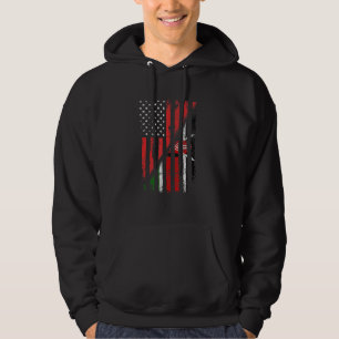 Kenyan American Flag Retro Style Usa Kenya Flags Hoodie