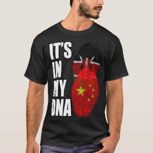Kenyan And Chinese Mix DNA Heritage Flag T-Shirt