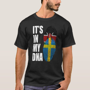 Kenyan And Swedish Mix DNA Heritage Flag T-Shirt
