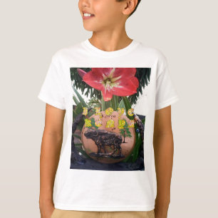 Kenyan Beauty: Flower, Aloe Vera, & Buffalo Design T-Shirt