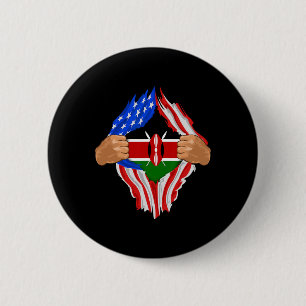Kenyan Blood Inside Me Kenya Flag Gift 6 Cm Round Badge
