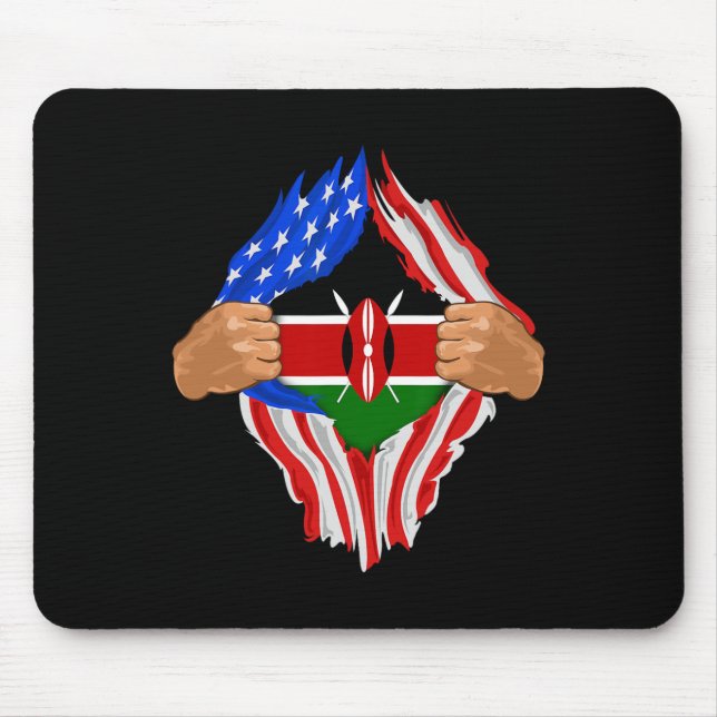 Kenyan Blood Inside Me Kenya Flag Gift  Mouse Mat (Front)