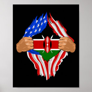 Kenyan Blood Inside Me Kenya Flag Gift Poster