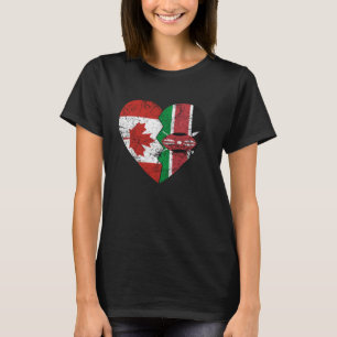 Kenyan Canadian Flags Heart Canada Kenya Roots Vin T-Shirt