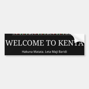 Kenyan Celebration: A Heartfelt Kenyan Welcome Bumper Sticker