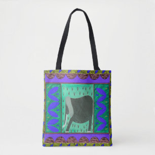 Kenyan Elephant Blue Tote bag
