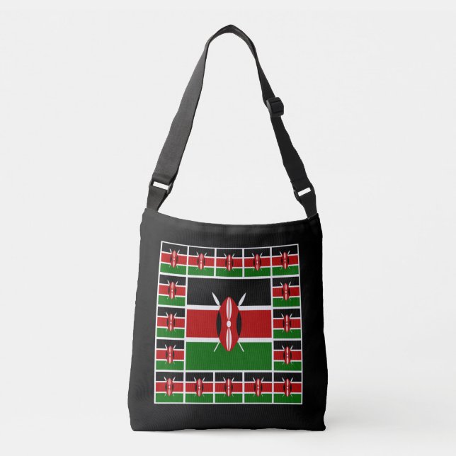 Kenyan Flag Bag, Kenya Fashion / Crossbody bag (Front)