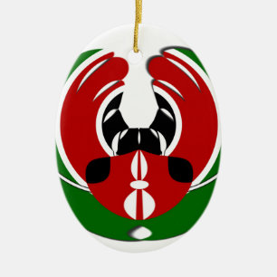 Kenyan Flag Ceramic Tree Decoration