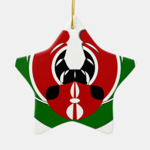 Kenyan Flag Ceramic Tree Decoration