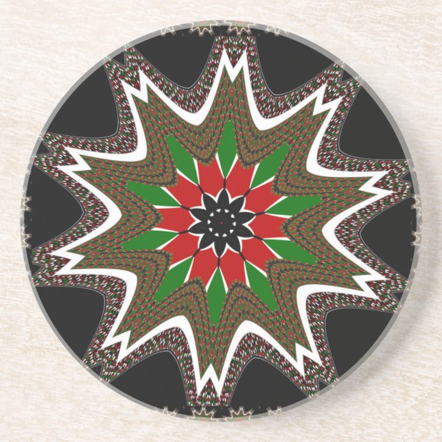 Kenyan Flag Colours Art Print/Graphic Coaster (Front)