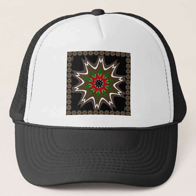 Kenyan Flag Colours Art Print/Graphic Trucker Hat (Front)