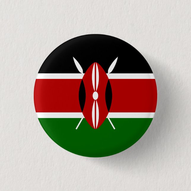 Kenyan Flag, Flag of Kenya 3 Cm Round Badge (Front)