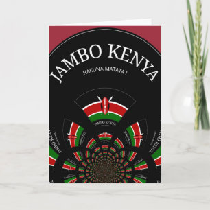 Kenyan Flag Inspired Jambo Welcome Card