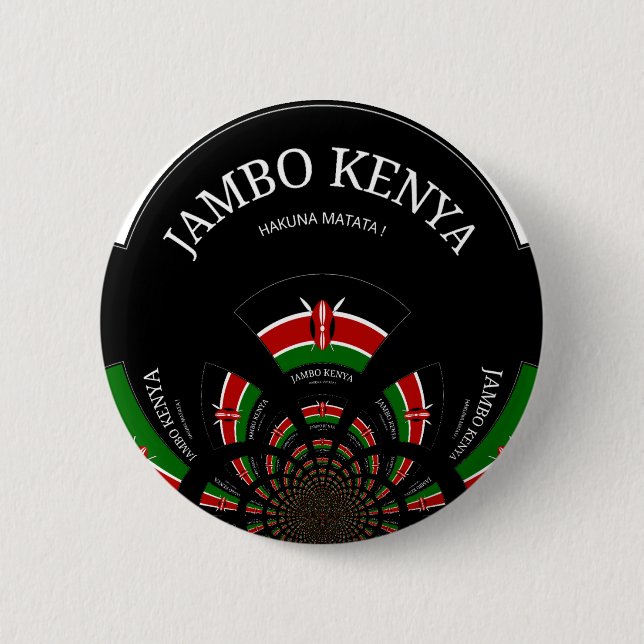 Kenyan Flag Inspired Jambo Welcome Design Art  6 Cm Round Badge (Front)