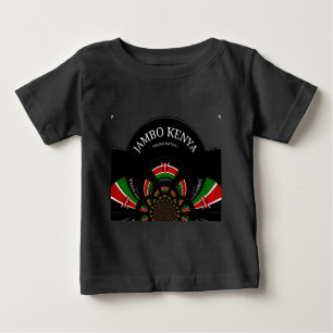 Kenyan Flag Inspired Jambo Welcome Design Art Baby T-Shirt