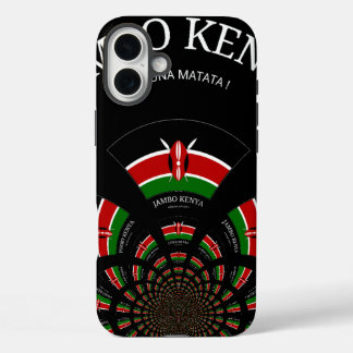 Kenyan Flag Inspired Jambo Welcome Design Art  iPhone 16 Plus Case