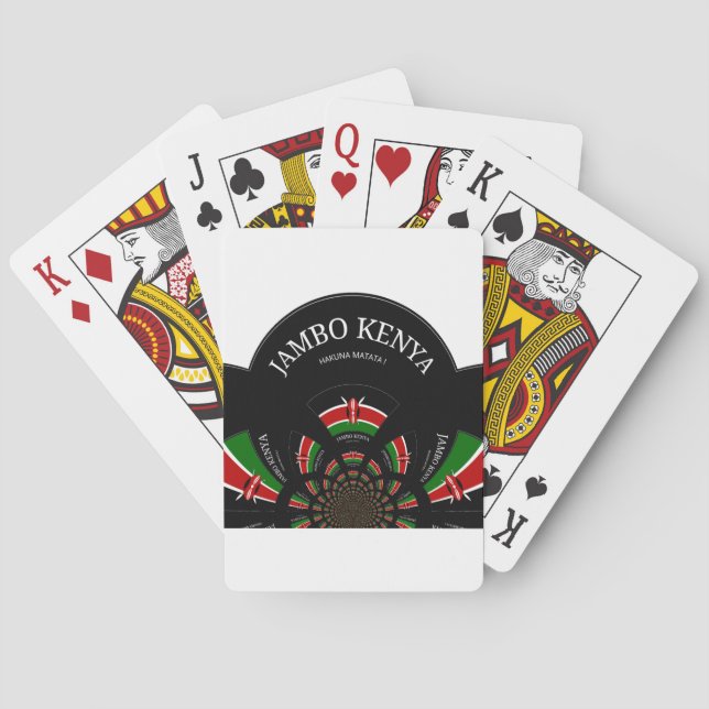 Kenyan Flag Inspired Jambo Welcome Design Art  Playing Cards (Back)