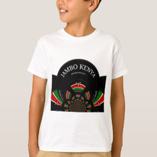 Kenyan Flag Inspired Jambo Welcome Design Art T-Shirt