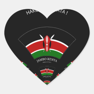 Kenyan Flag Inspired Jambo Welcome Heart Sticker