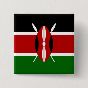 Kenyan Flag (Kenya) 15 Cm Square Badge