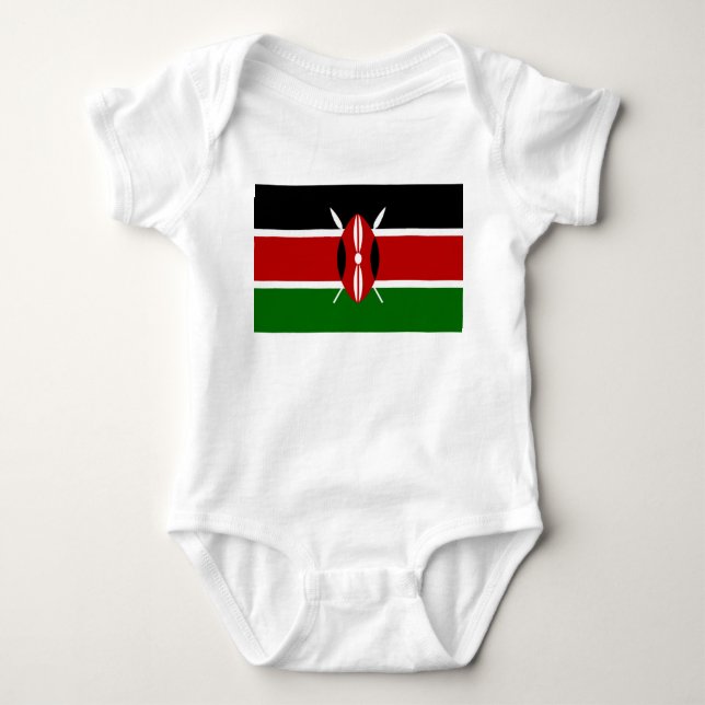 Kenyan Flag (Kenya) Baby Bodysuit (Front)