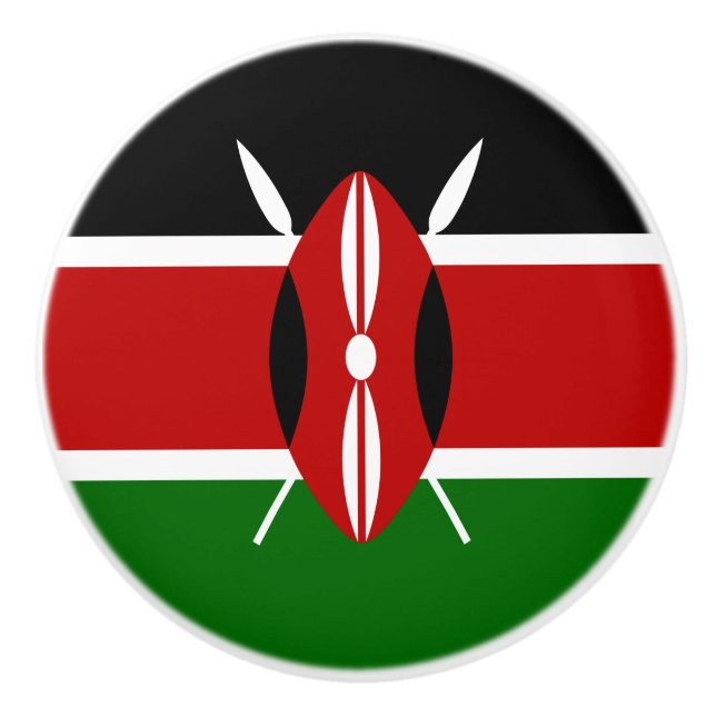 Kenyan Flag (Kenya) Ceramic Knob (Front)