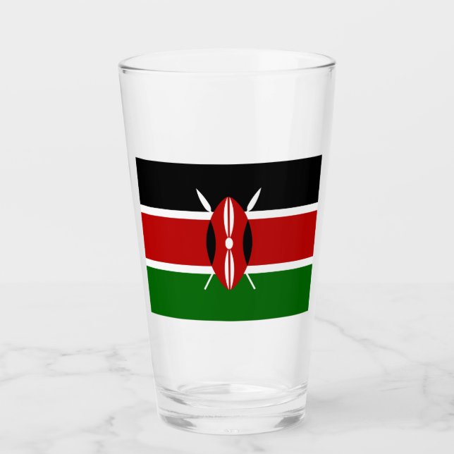 Kenyan Flag (Kenya) Glass (Front)
