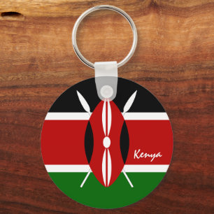 Kenyan Flag & Kenya holiday, patriots / sports Key Ring