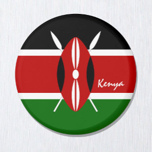 Kenyan flag & Kenya holiday, travel /sports Magnet