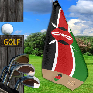 Kenyan flag & Kenya monogrammed / golf towel