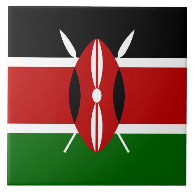 Kenyan Flag (Kenya) Tile (Front)
