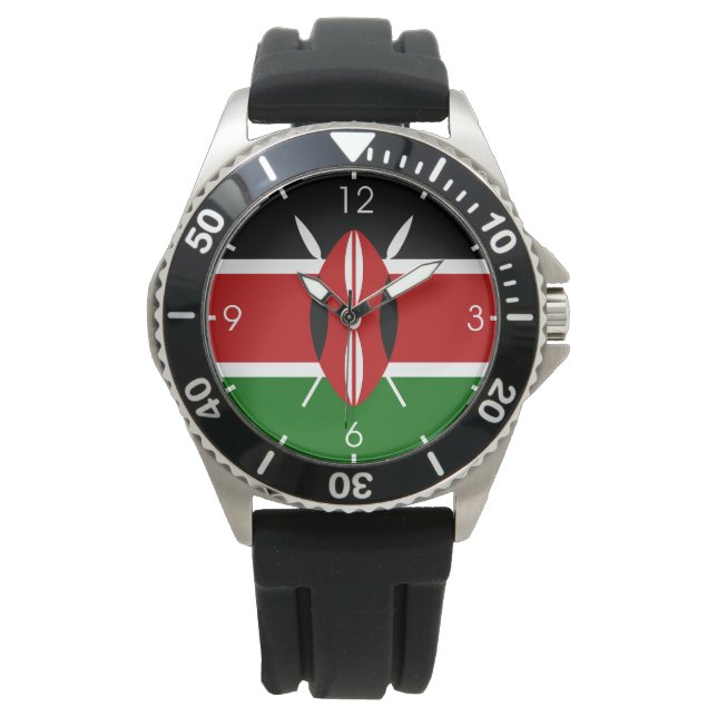 Kenyan Flag (Kenya) Watch (Front)