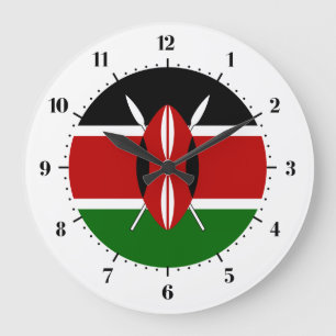Kenyan flag large clock