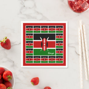Kenyan flag party napkins, Kenya / Africa Napkin