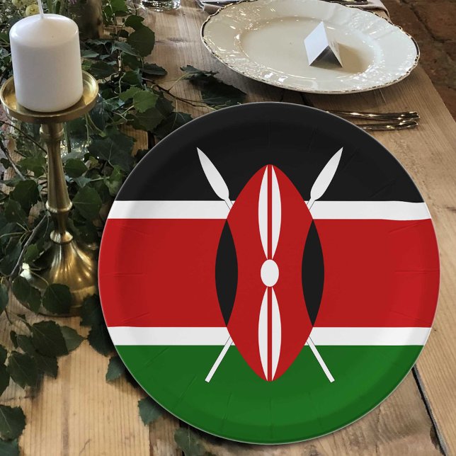 Kenyan Flag plates, party, sports, Kenya Paper Plate (Creator Uploaded)
