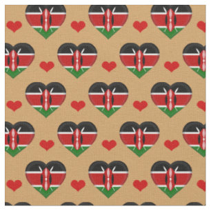 Kenyan Flag & Red Heart fashion Fabric /Kenya