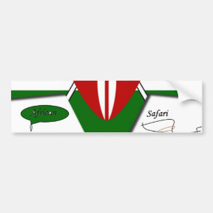 Kenyan Flag Safari Design: Bucket List Bumper Sticker