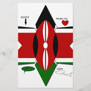 Kenyan Flag Safari Design: Bucket List Stationery