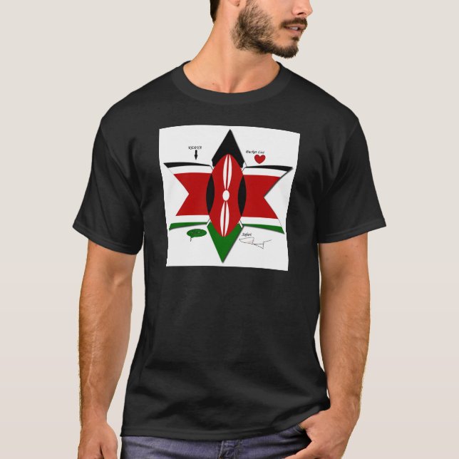 Kenyan Flag Safari Design: Bucket List T-Shirt (Front)