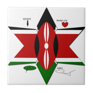Kenyan Flag Safari Design: Bucket List Tile
