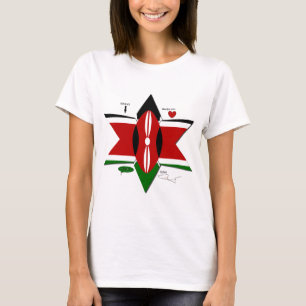 Kenyan Flag Safari: Star Design   Bucket List Idea T-Shirt