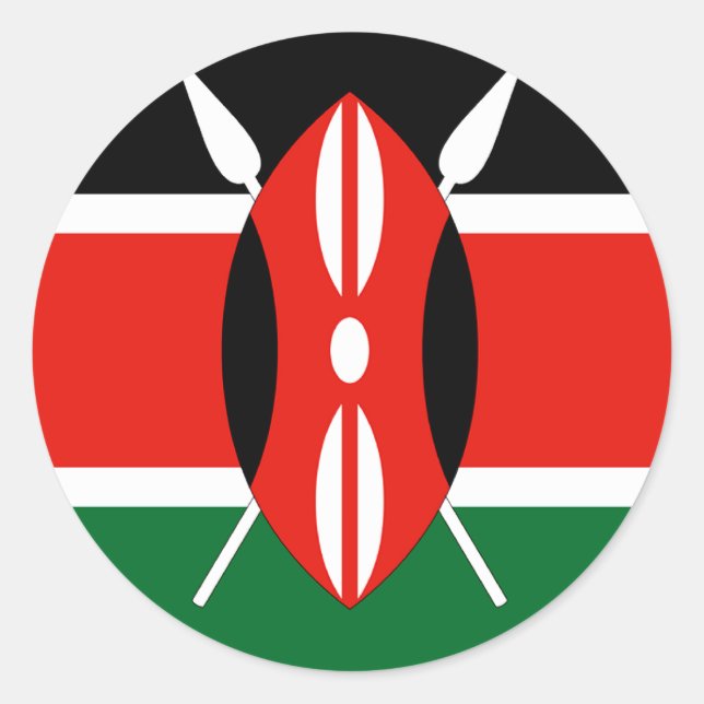 Kenyan Flag T-shirts and Gifts Classic Round Sticker (Front)
