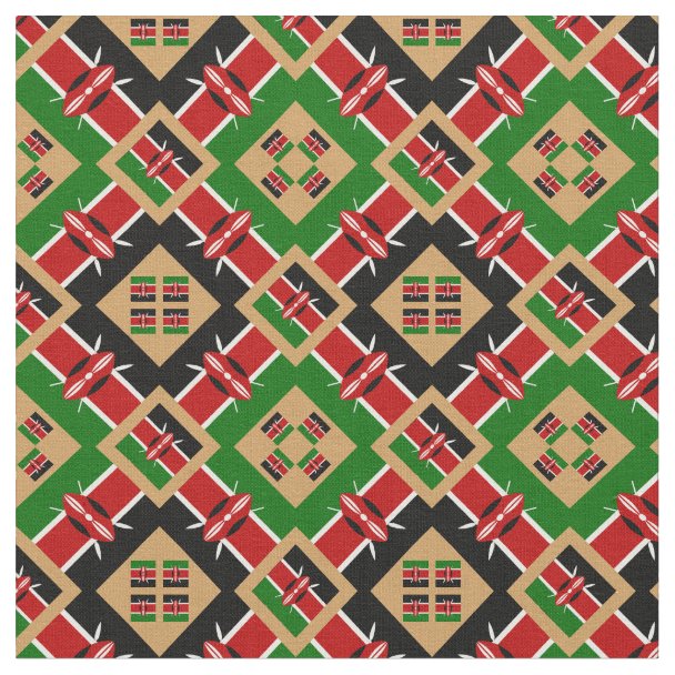 Kenyan Flag & Trendy Kenya Fabric fashion GLD Zazzle