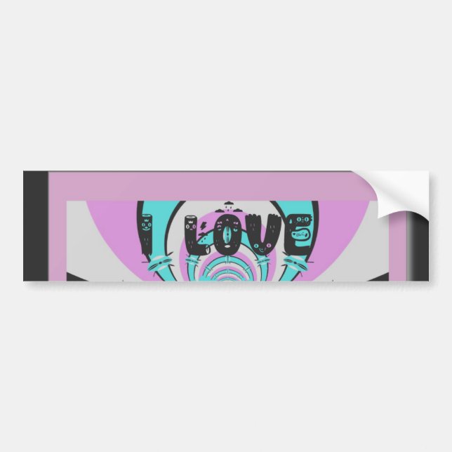 Kenyan Heart Art: I Love Kenya Bumper Sticker (Front)