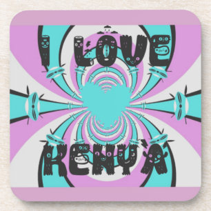 Kenyan Heart Art: I Love Kenya Coaster