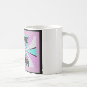 Kenyan Heart Art: I Love Kenya Purple Cyan Abstrac Coffee Mug