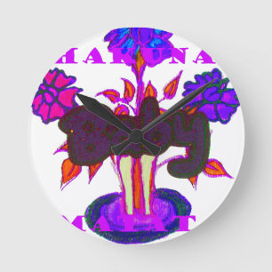 Kenyan Heart Art: I Love Kenya Round Clock