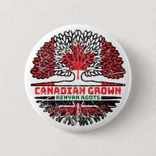 Kenyan Kenya Canadian Canada Tree Roots Flag 6 Cm Round Badge