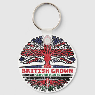 Kenyan Kenya Uk United Kingdom British Tree Roots Key Ring