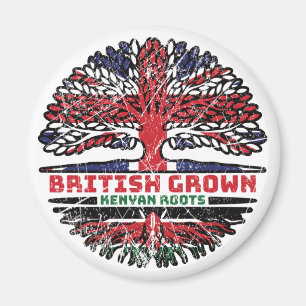 Kenyan Kenya Uk United Kingdom British Tree Roots Magnet